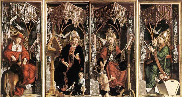 PACHER, Michael Altarpiece of the Church Fathers Spain oil painting art